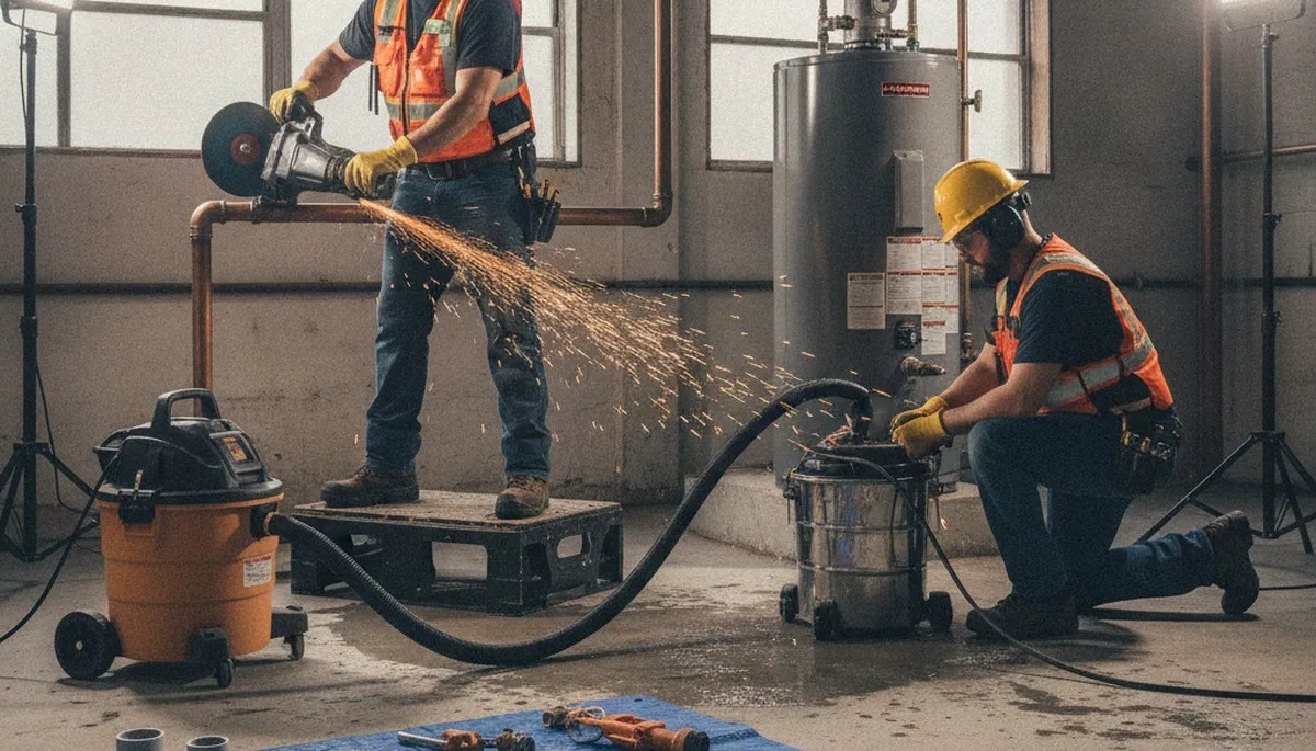 Emergency plumber repairing a pipe in Los Angeles, CA for fast residential leak response
