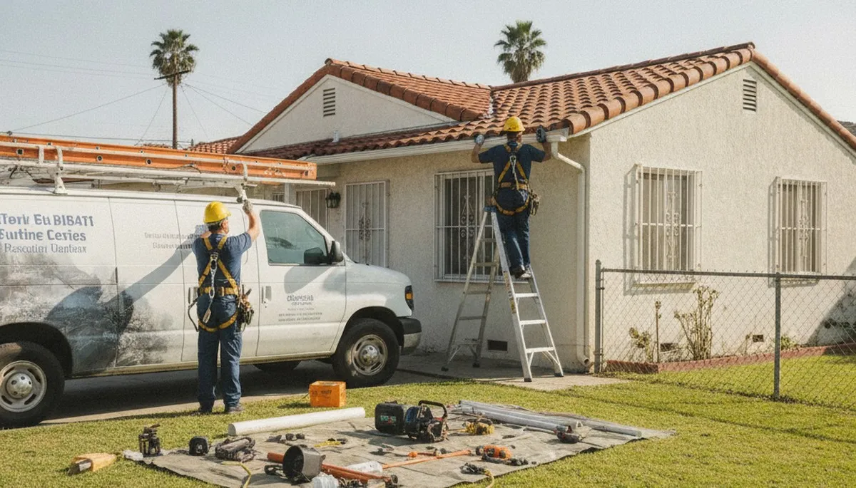 Los Angeles, CA plumber repairing a residential pipe for plumbing repair service