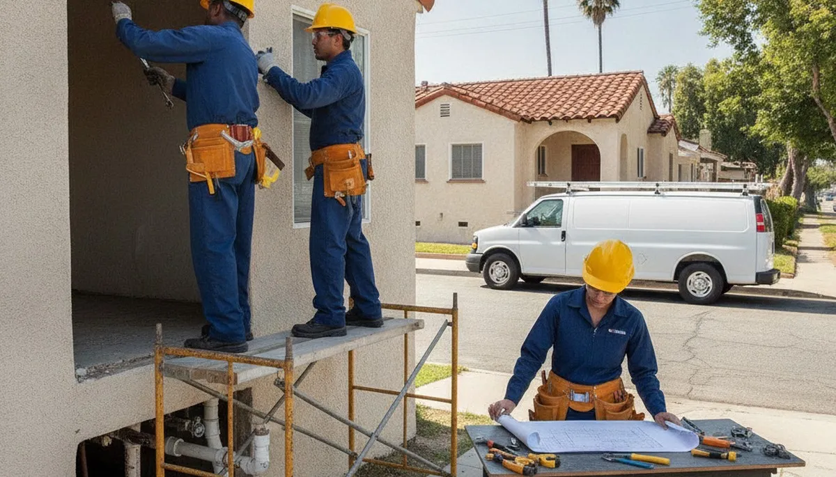 Los Angeles, CA plumber repairing a residential plumbing leak for local home service customers