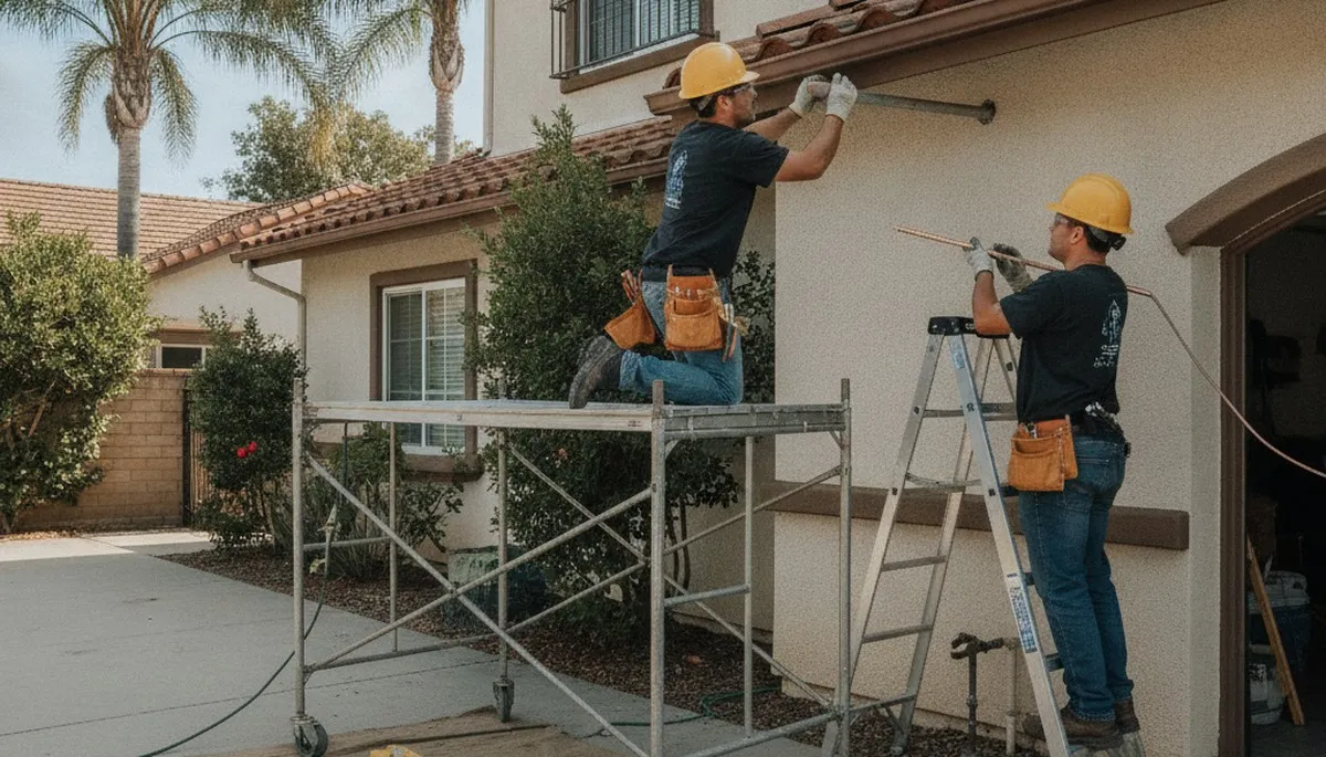 Los Angeles, CA plumber repairing a pipe for residential plumbing service