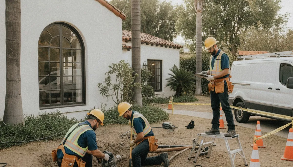 Plumber repairing a pipe in Los Angeles, CA for reliable plumbing repair service