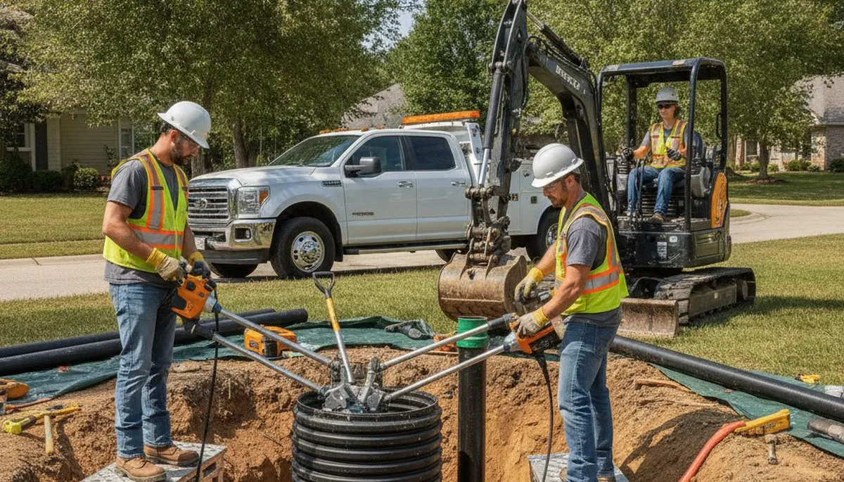 Los Angeles, CA plumber inspecting septic system for residential repair service